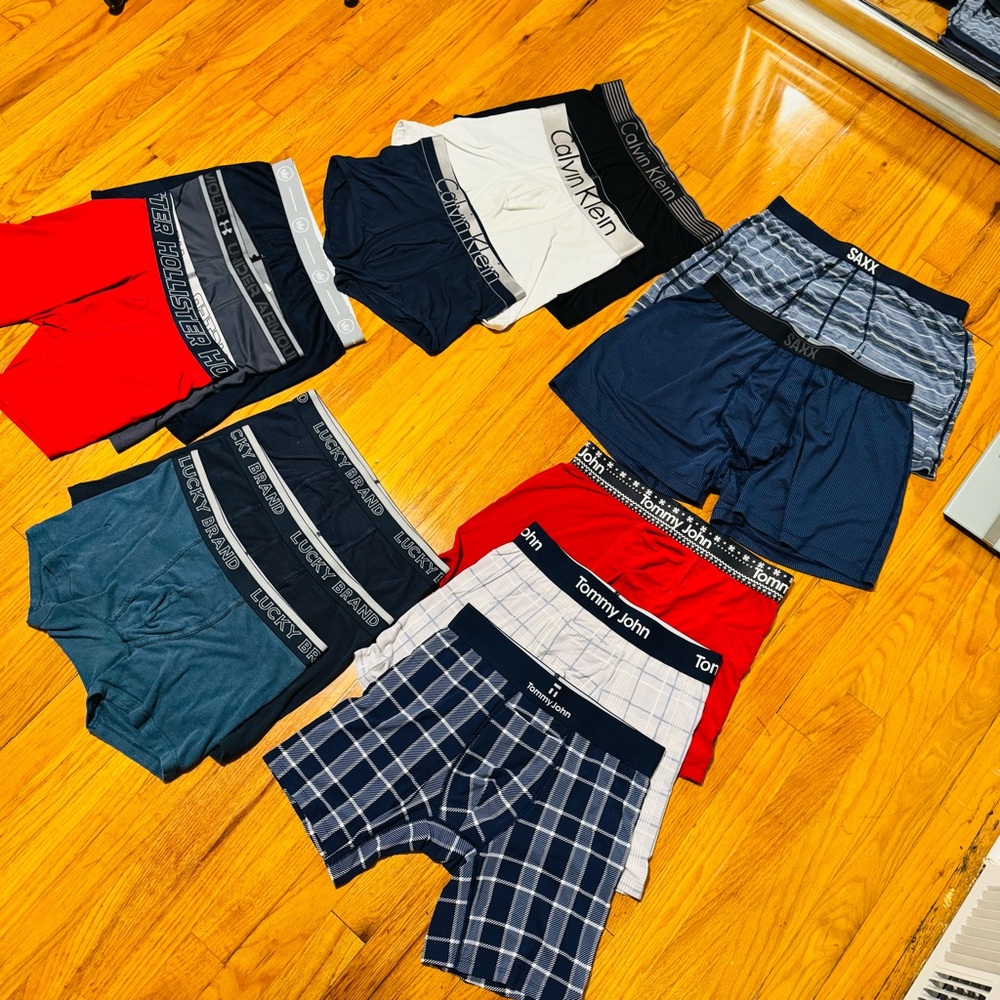 Lot of Mens Saxx/ Tommy John/ CalvinUnderwear Boxer Briefs  (set Of 14 ) Size M